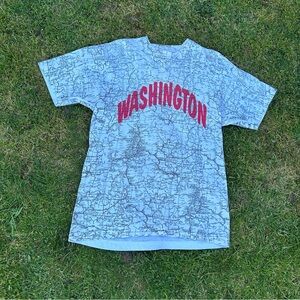 VTG 90s Fruit Of The Loom Washington State AOP Single Stitch T-shirt Men’s L USA